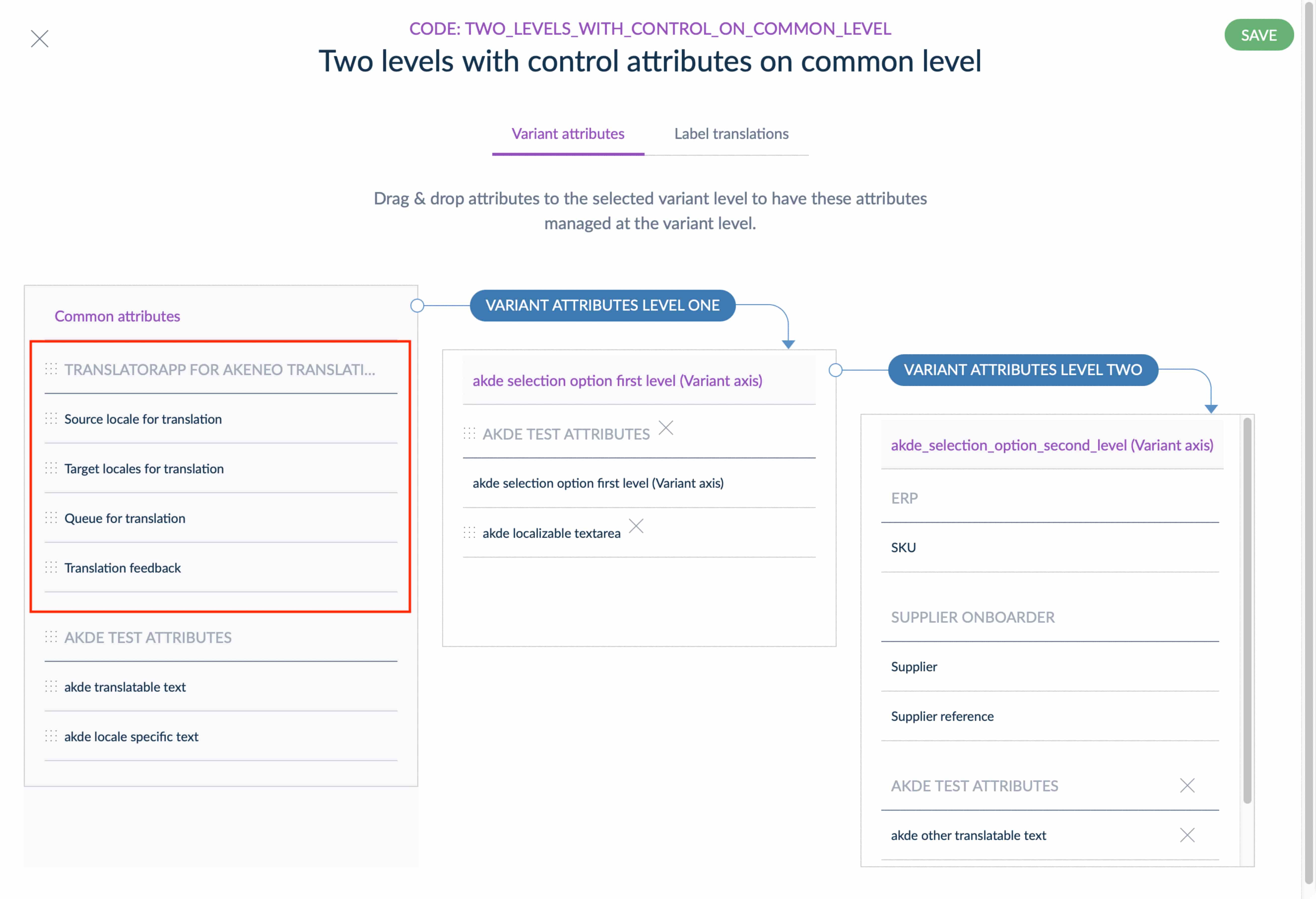 Control attributes on common level