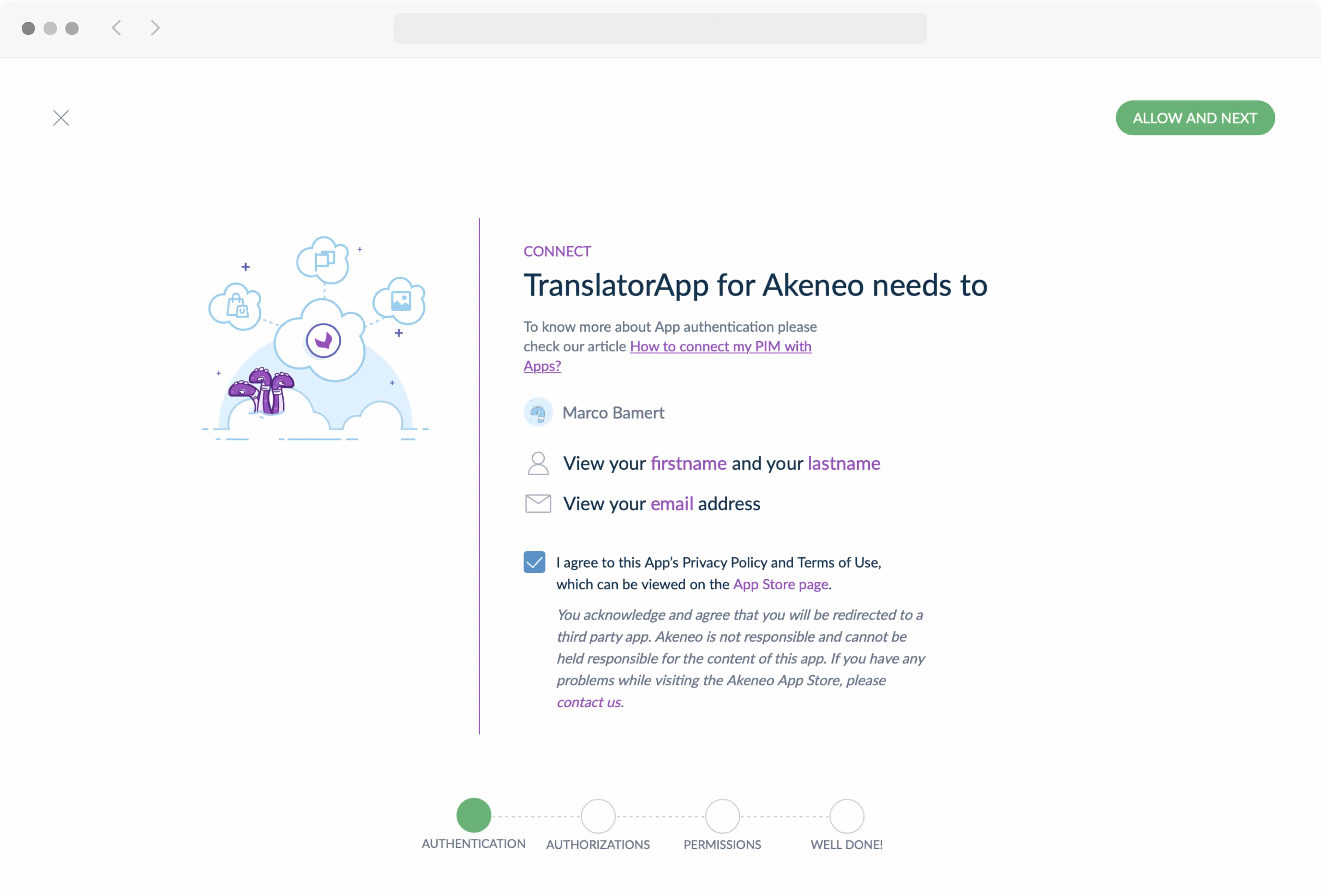 Confirm profile information