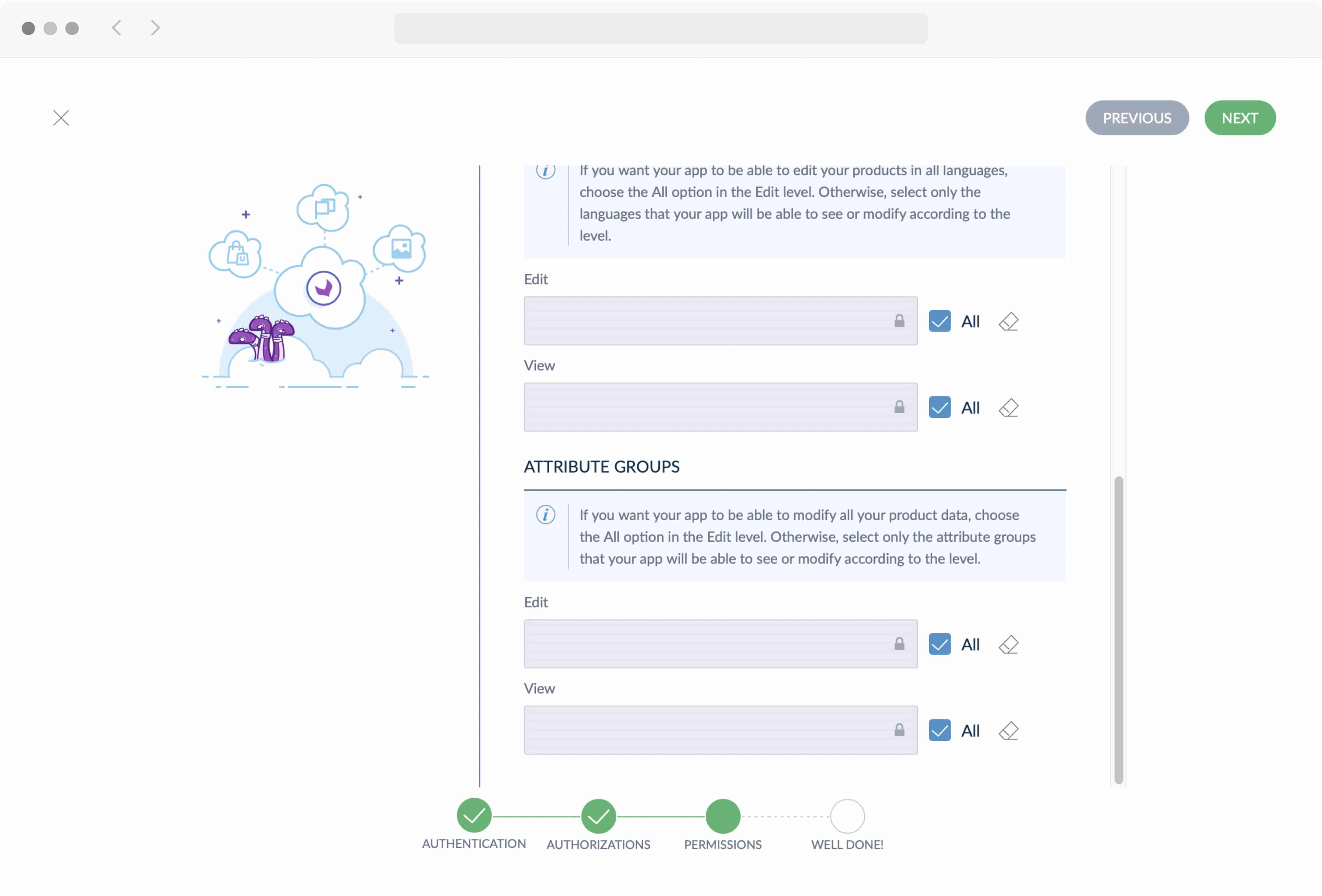 Attriubte group permissions